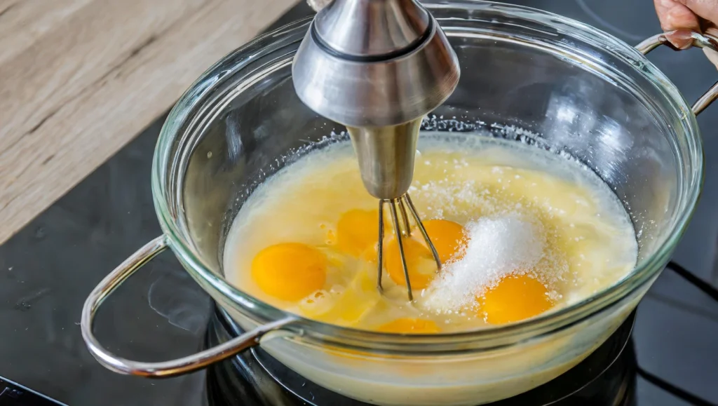 Why is crème brûlée cooked in a water bath?