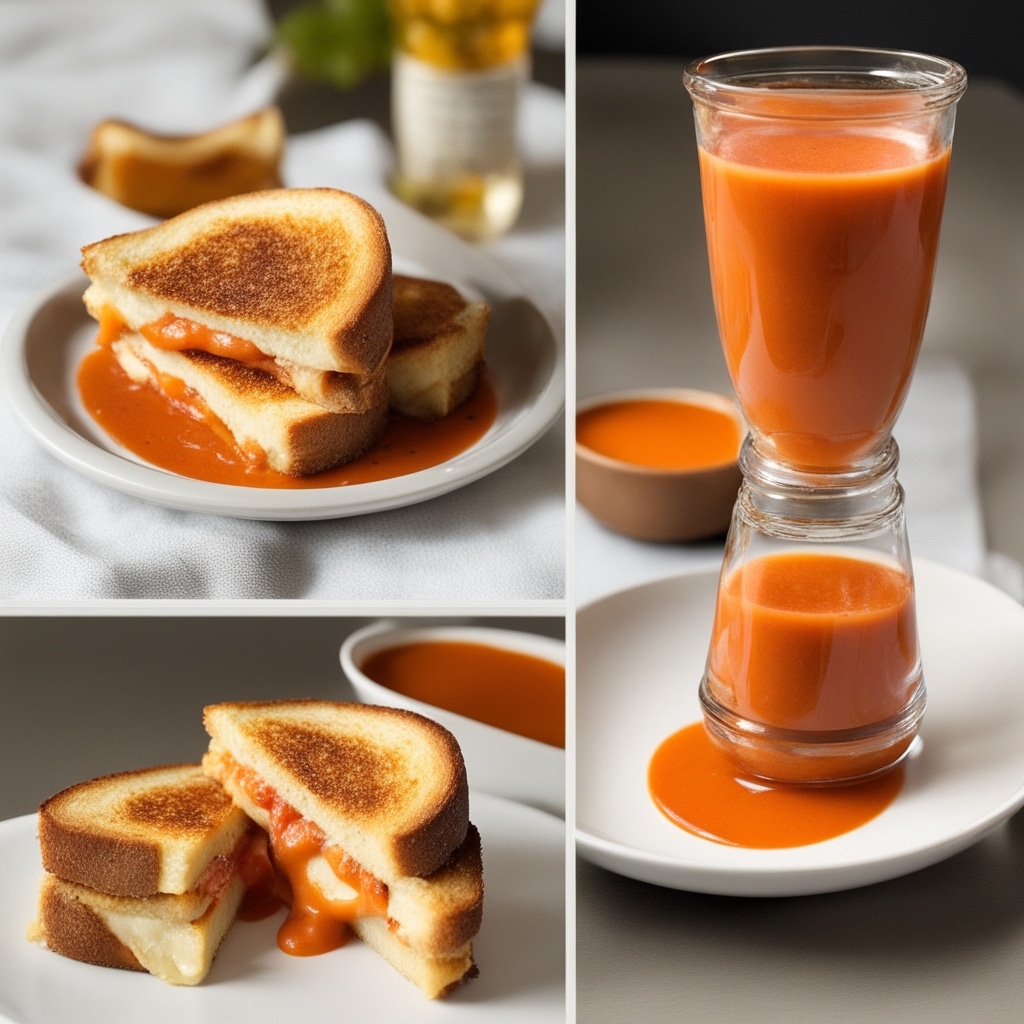 Swift Grilled Cheese Sandwich with Tomato Soup Shooter In 3 To 5 Mins